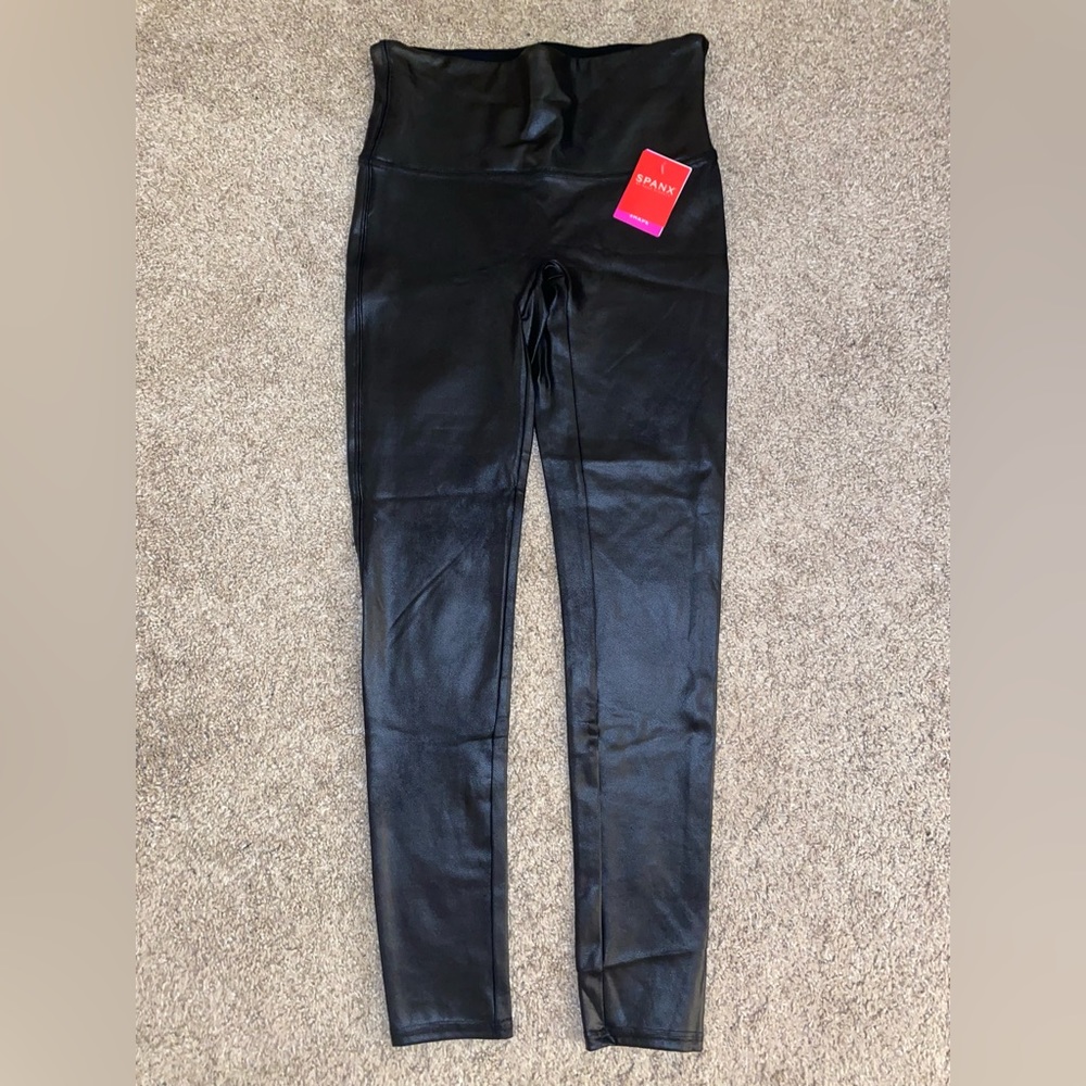 Leather spanx leggings